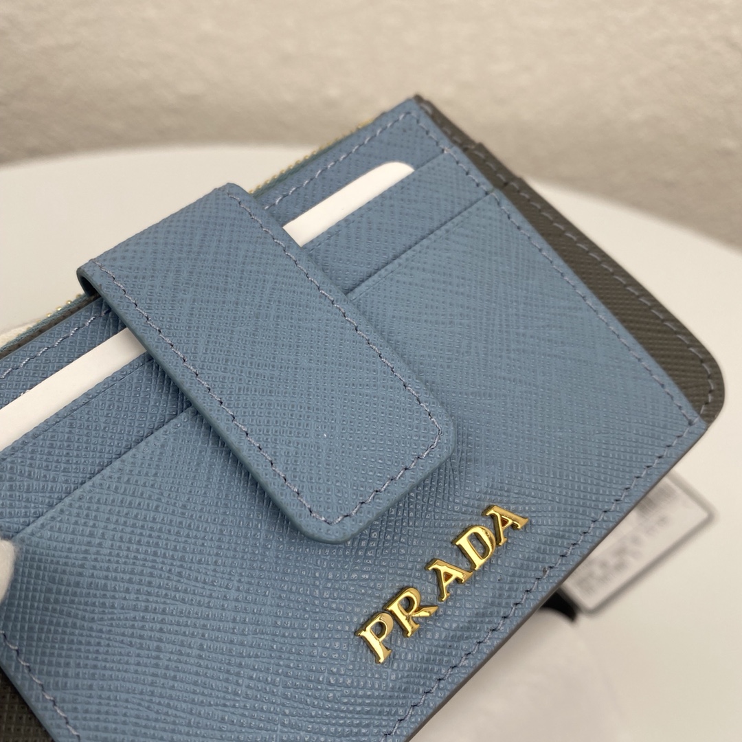 PRADA 프라다 사피아노 메탈 로고 카드 지갑