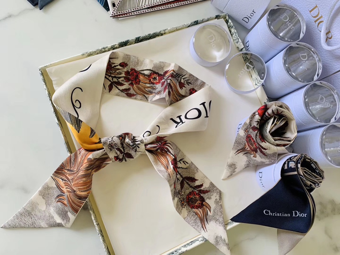 Dior 디올 실크 트윌 넥보우 스카프