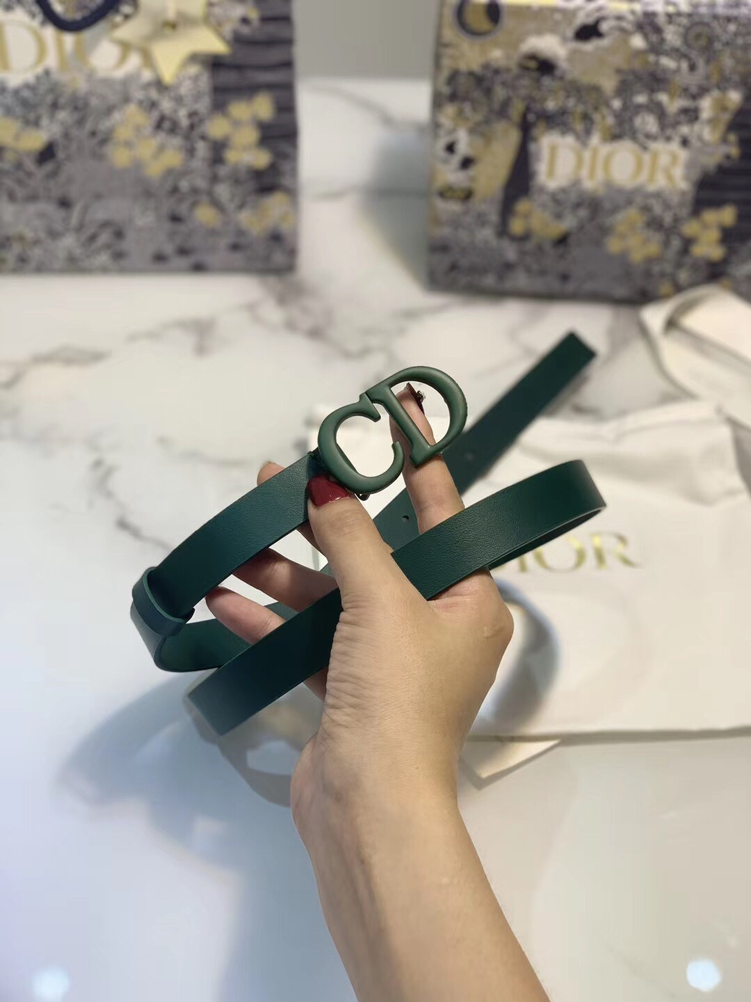 Dior 디올 송아지 가죽 SADDLE 벨트 (폭:20mm)