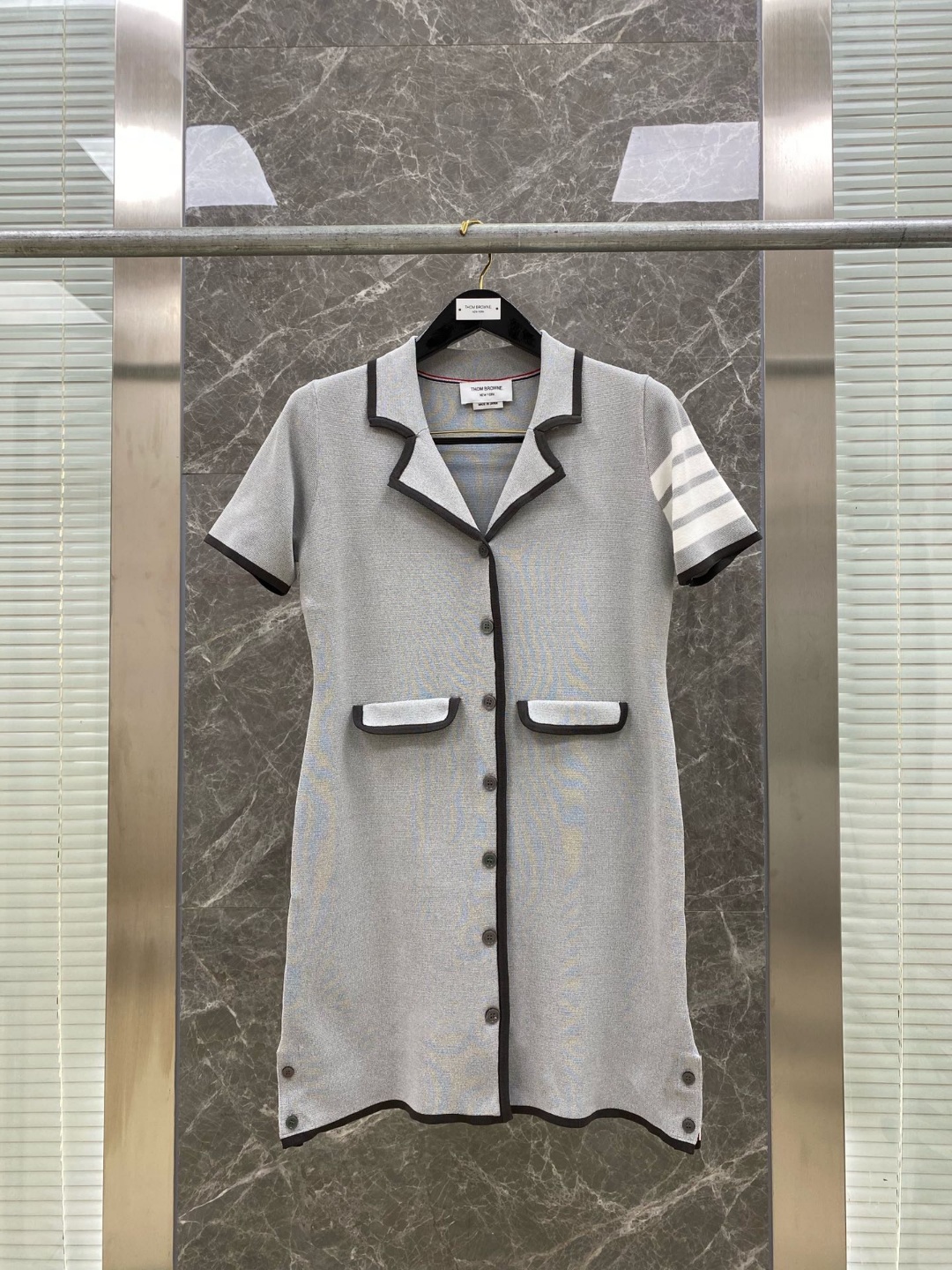 Thom Browne 톰브라운 슬리브 케이지 4-바 셔츠 드레스