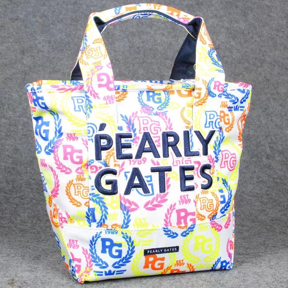 (정품) PEARLY GATES 파리게이츠 컬러풀 로리에무늬 골프 토트백