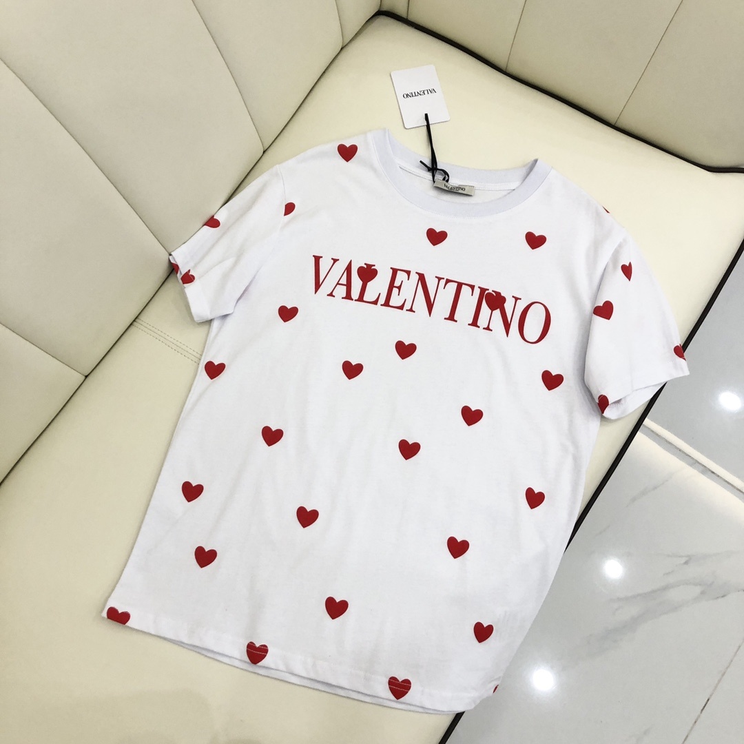 VALENTINO 발렌티노 하트 프린트 티셔츠