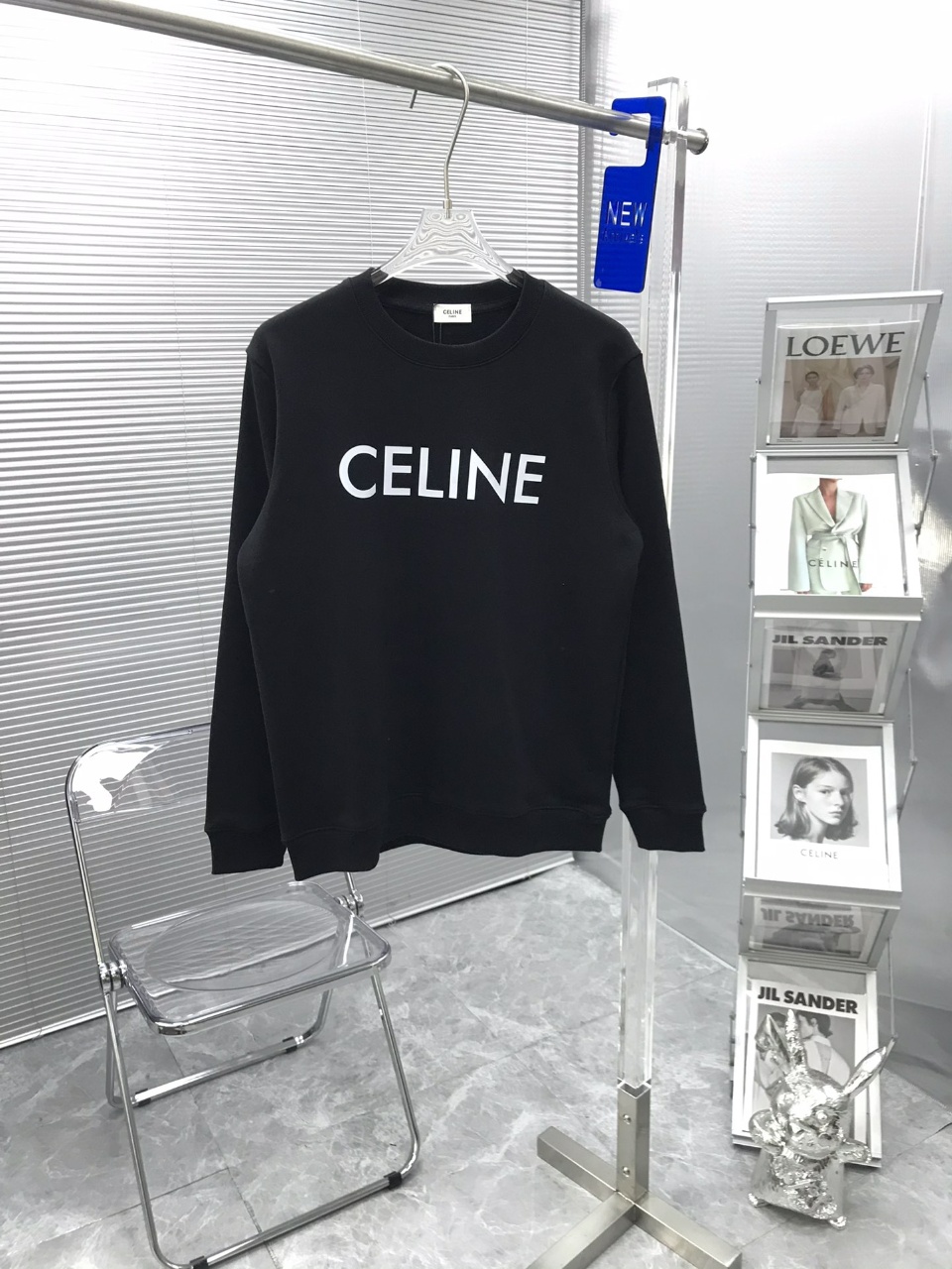 CELINE 셀린느 로고 루즈핏 코튼 스웨트셔츠