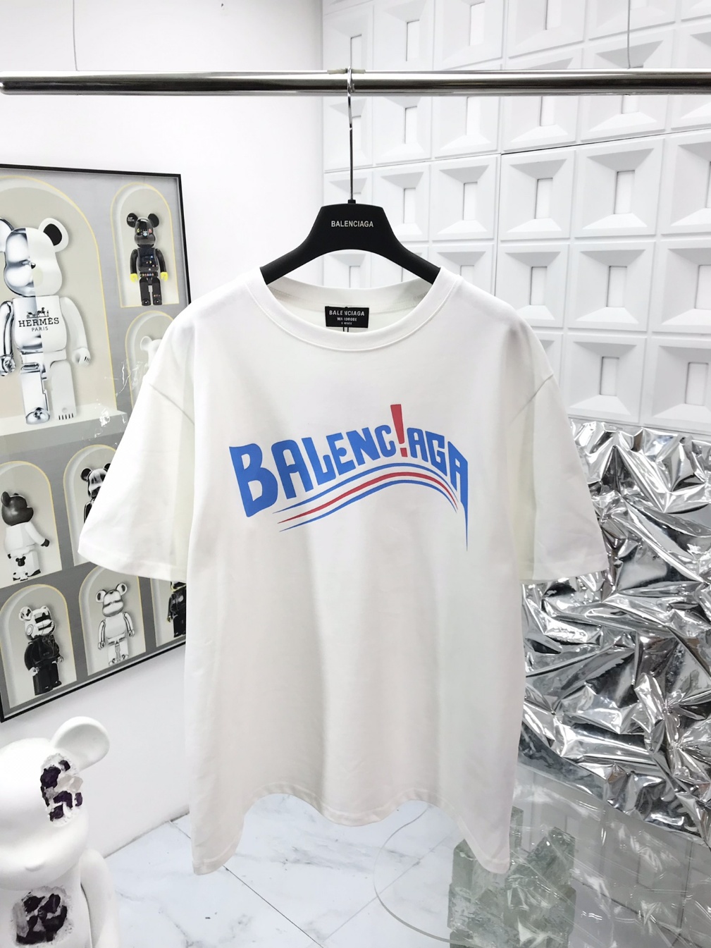 BALENCIAGA 발렌시아가 웨이브 로고 티셔츠 (공용)
